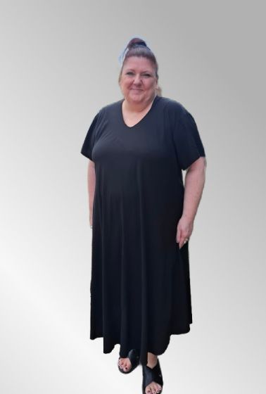 Sort viskose kjole i A facon, 24102