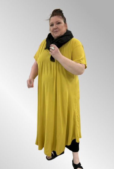 Gul viskose kjole i A facon, 24102