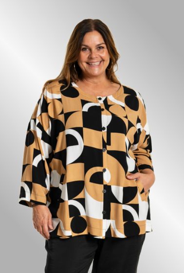 Grafisk print skjorte/bluse, Smilla G244037