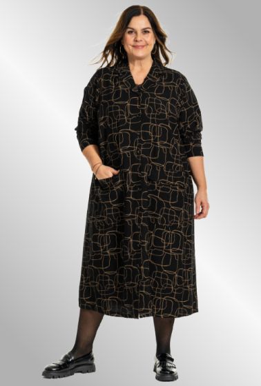 Sort skjorte/kjole med print, Gunde G245028