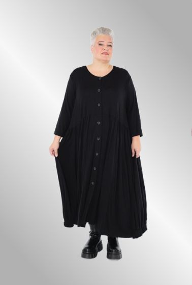 Sort jerseykjole, gennemknappet, AKH2462