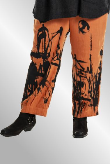 Rust farvet bukser med print, Glla G251012