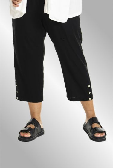 Sorte viskose/hør capri bukser, G253081