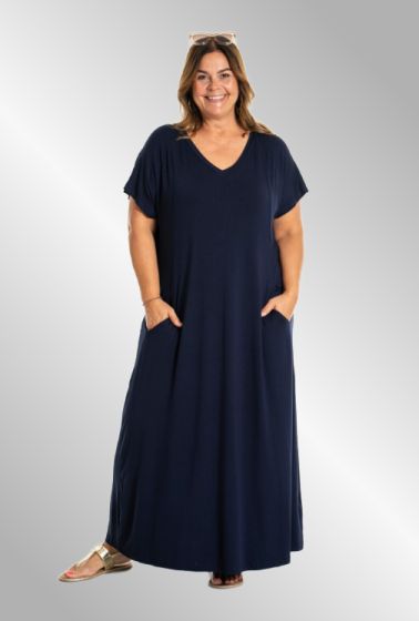 Lang navy kjole, G253091