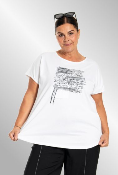 Hvid t-shirt med print, G253206