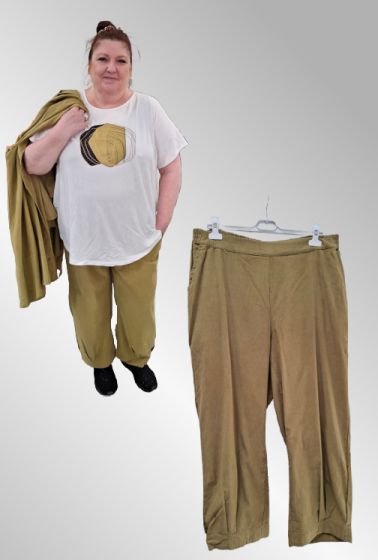 Oliven fløjlsbuks 255078