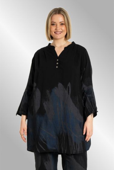 Sort tunika med print, G255214