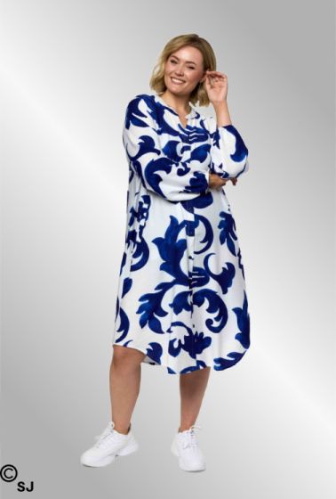 Blå hvid printet kjole, Gozzip 262013