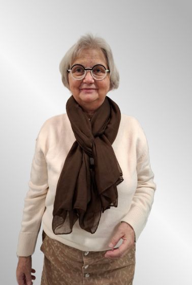 Ensfarvet brunt tørklæde 3018