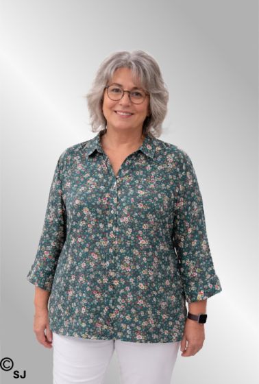 Grøn viskose skjorte med blomster print 33161