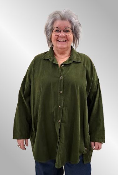 Army grøn fløjlsskjorte, 37022