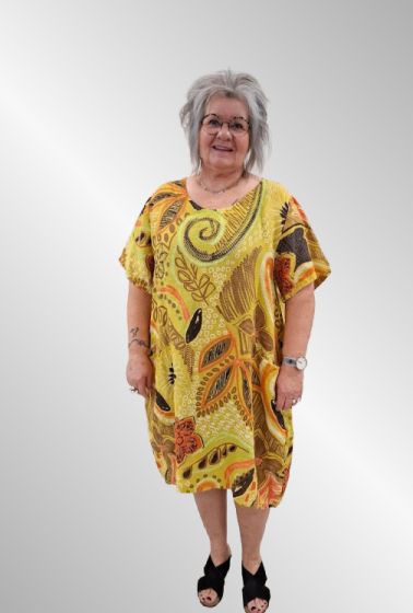 Gul hørkjole, XUI4545