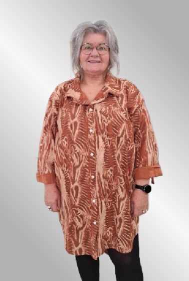 Camel printet skjorte/tunika, E&F 661276