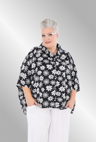 Sort print skjorte / jakke AKH 7092