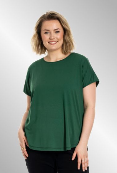 Ensfarvet T-Shirt fra Gozzip, Grøn, Gitte 9905