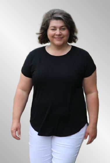 Viskose T-Shirt, Sort 9905, Gozzip