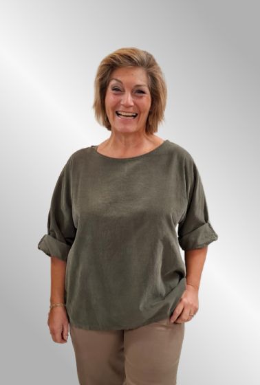 Grøn fløjlsbluse 9F3616