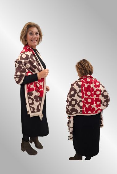 Rød / brun tørklæde, A2154