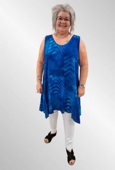 Angel circle viskose top, blå