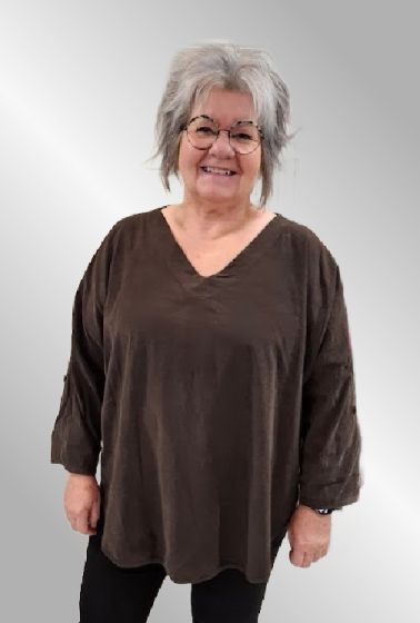 Brun fløjls bluse, TF25124b