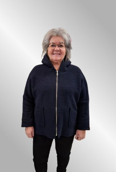 Blå uldfliis jakke, Ulla 8933