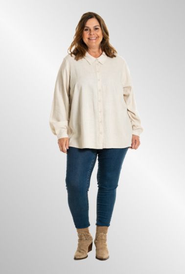 Råhvid viskose/hør skjorte, G251016