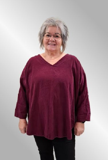 Fuchsia fløjls bluse, TF25124b