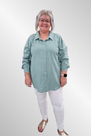 Salvie grøn viskose/hør skjorte, G251016