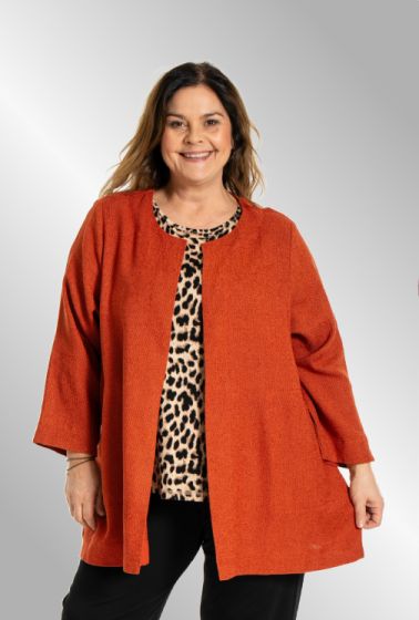 Rustfarvet åben cardigan, G255040