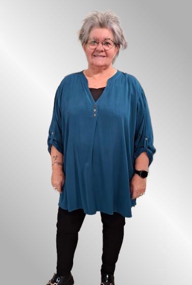 Petrol viskose tunika/skjorte, 25365