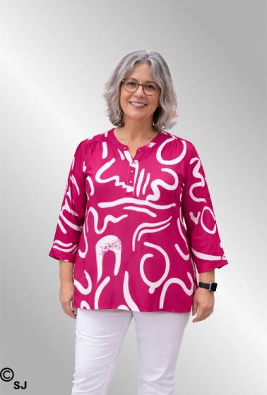 Fuxia farvet viskose skjorte, E 33233