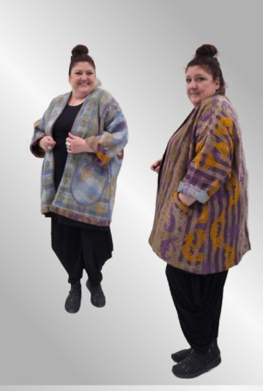 Bomuldsjakke med broderi, vendbar, NR. 2