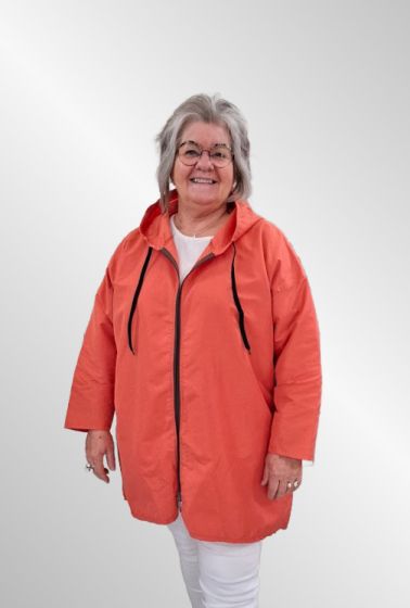 Regnjakke, brændt orange, 18021