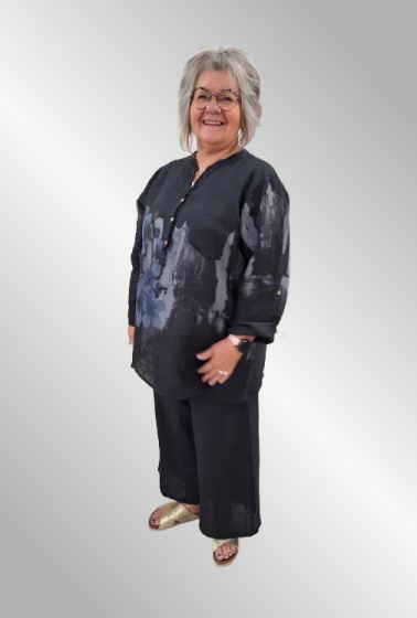 Mørk blå hør sæt 2 dele. 1639