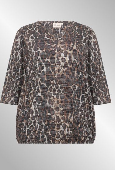 T-Shirt med Leo print og striber, Wasabi Sarina W20378