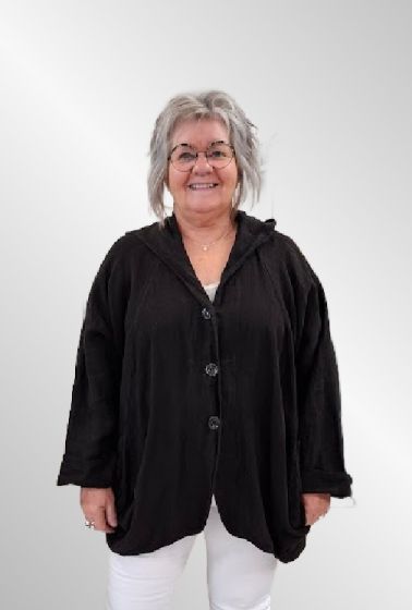 Sort hør jakke, 13248