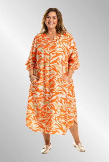 Orange printkjole, Valdis, 254029