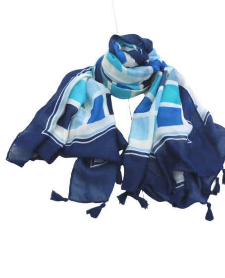 Tørklæde, blå tern 3035