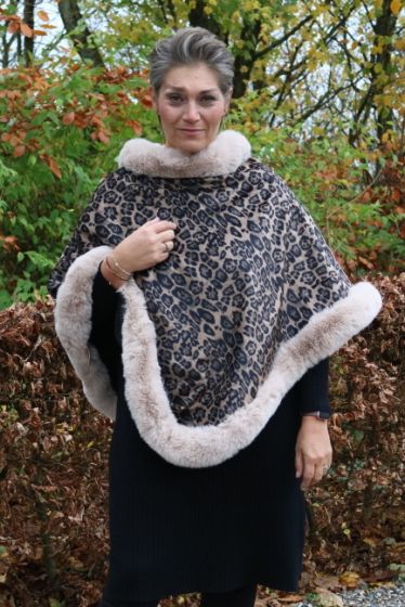 Fake fur poncho, Animal Po7556