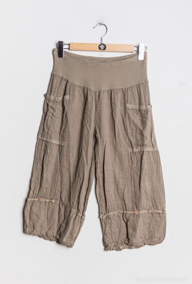 Kort natur farvet hør buks, Ore  HL1001