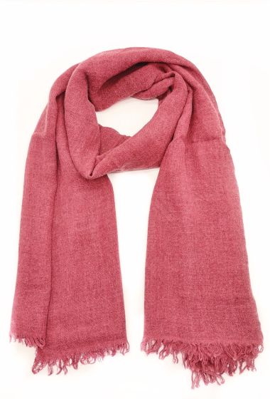 Stort tørklæde i uld / viskose, rød, Fashion King