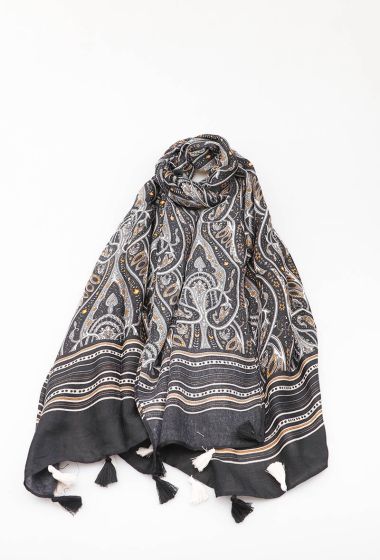 Sort paisley tørklæde FA37145