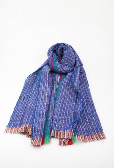 Groftvævet blå tørklæde FA35062