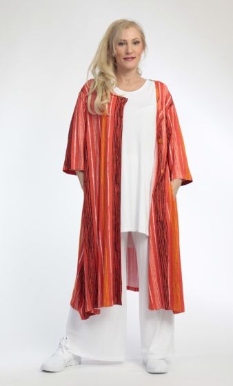 Rød stribet skjortekjole, AKH 5554