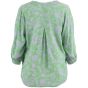 Grøn bluse med lys lilla print, Grethe G232049