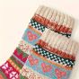 3 par ass. hønsestrik strømper i multicolor