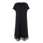 Sort lang kjole med tyl kant, G243207