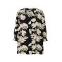 Sort skjorte/bluse med råhvid bladmønster, G245034