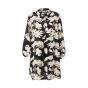 Sort skjorte/tunika med råhvid bladmønster, G245035