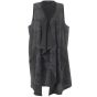Sort/grå åben vest med vandfald, G255212